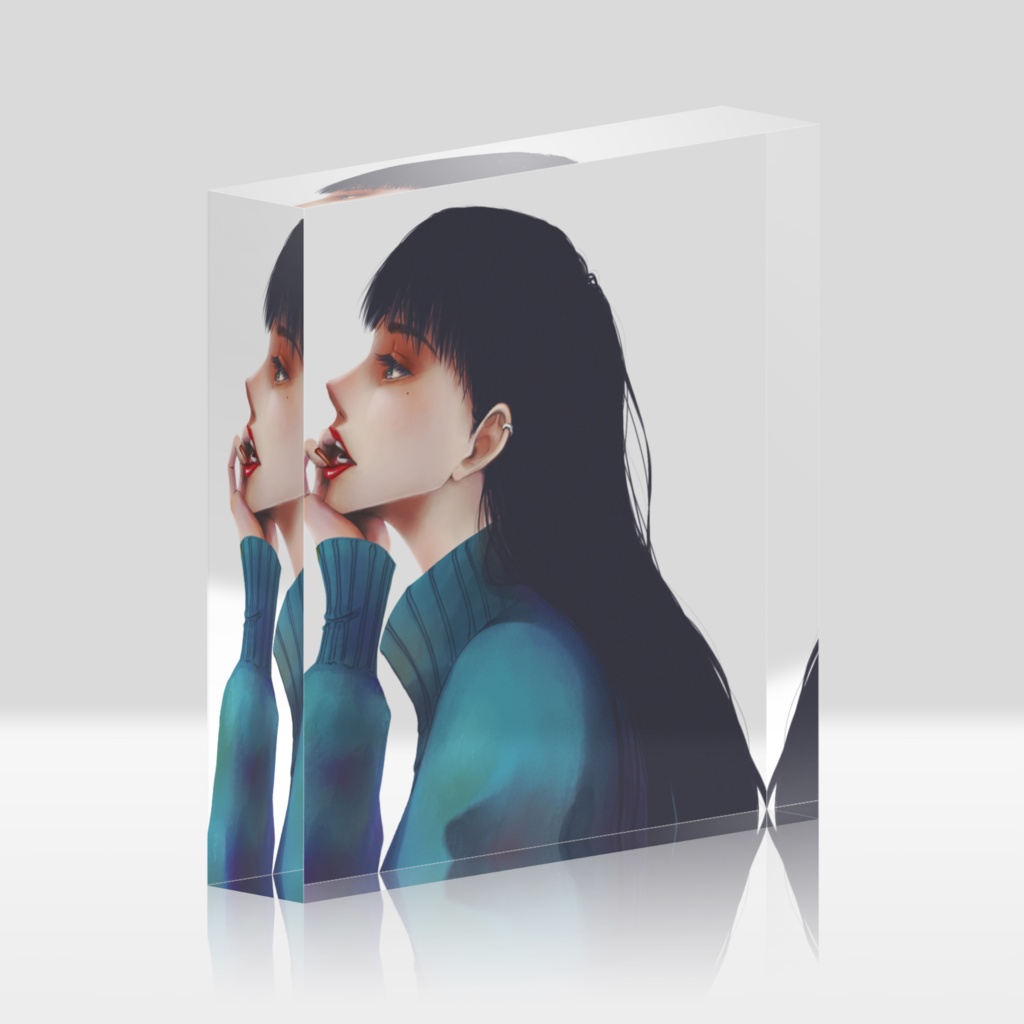 横顔-アクリルブロック10×10