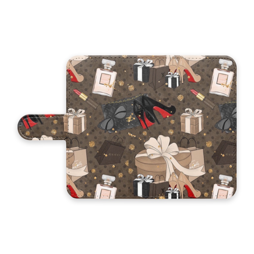 Fashion Brown 手帳型 アンドロイドカバー