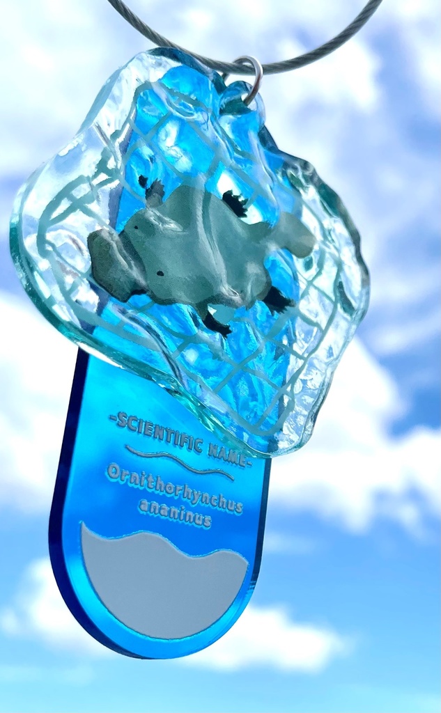 カモノハシ水面アクリルキーホルダー