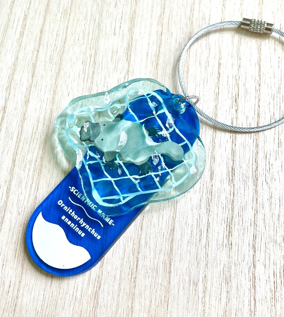 カモノハシ水面アクリルキーホルダー