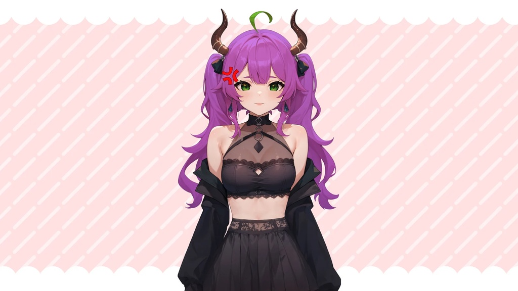 【Live2Dモデル】CUTE DEMON GIRL - Premade VTuber model 5 Expressions
