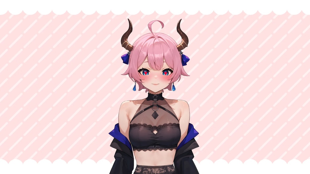 【Live2Dモデル】CUTE DEMON GIRL - Premade VTuber model 5 Expressions