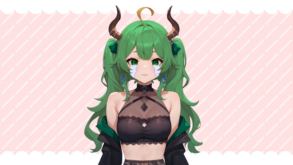 【Live2Dモデル】CUTE DEMON GIRL - Premade VTuber model 5 Expressions