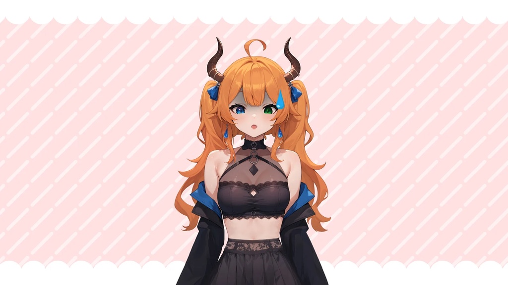 【Live2Dモデル】CUTE DEMON GIRL - Premade VTuber model 5 Expressions