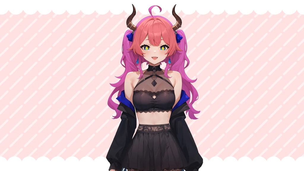 【Live2Dモデル】CUTE DEMON GIRL - Premade VTuber model 5 Expressions