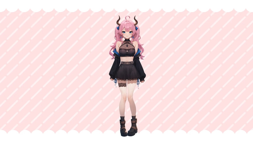 【Live2Dモデル】CUTE DEMON GIRL - Premade VTuber model 5 Expressions