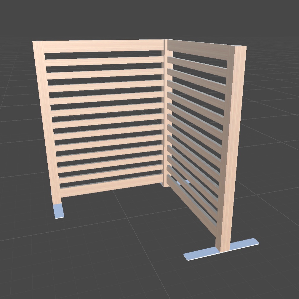 〔3Dモデル〕木製ルーバーパーティション