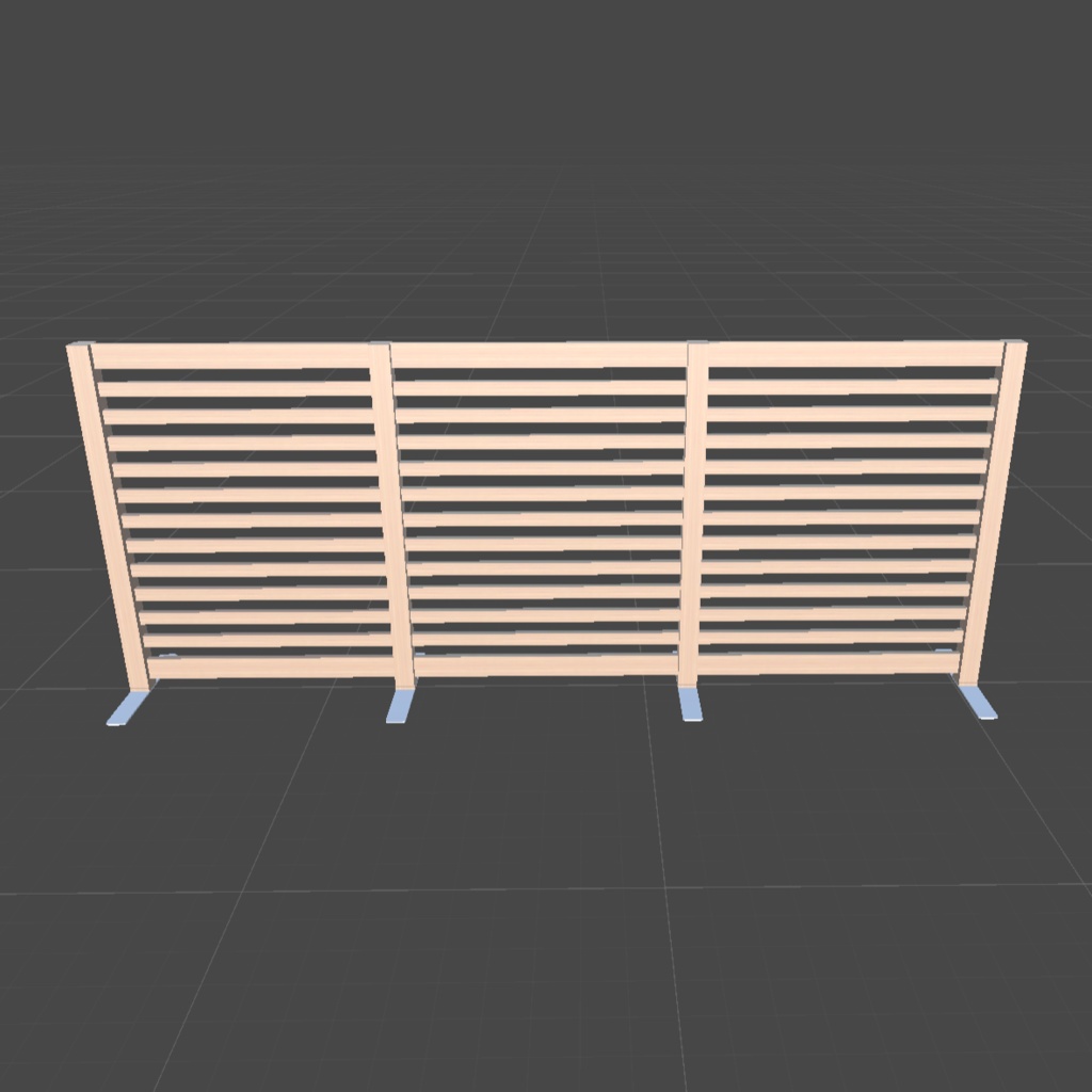 〔3Dモデル〕木製ルーバーパーティション