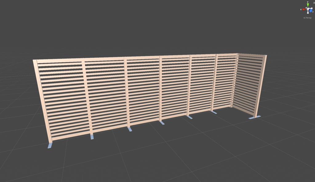 〔3Dモデル〕木製ルーバーパーティション