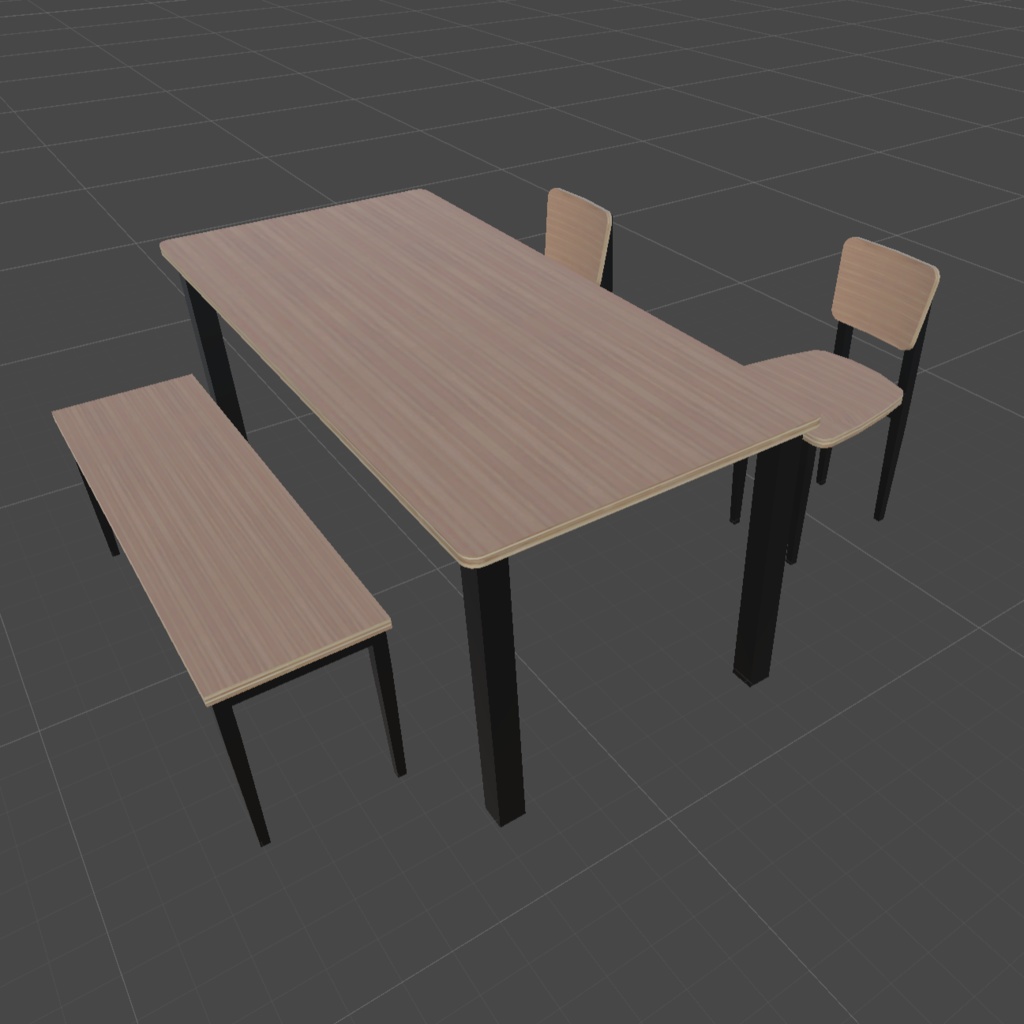 〔3Dモデル〕ダイニングテーブル&チェアセット(5タイプ計18種)