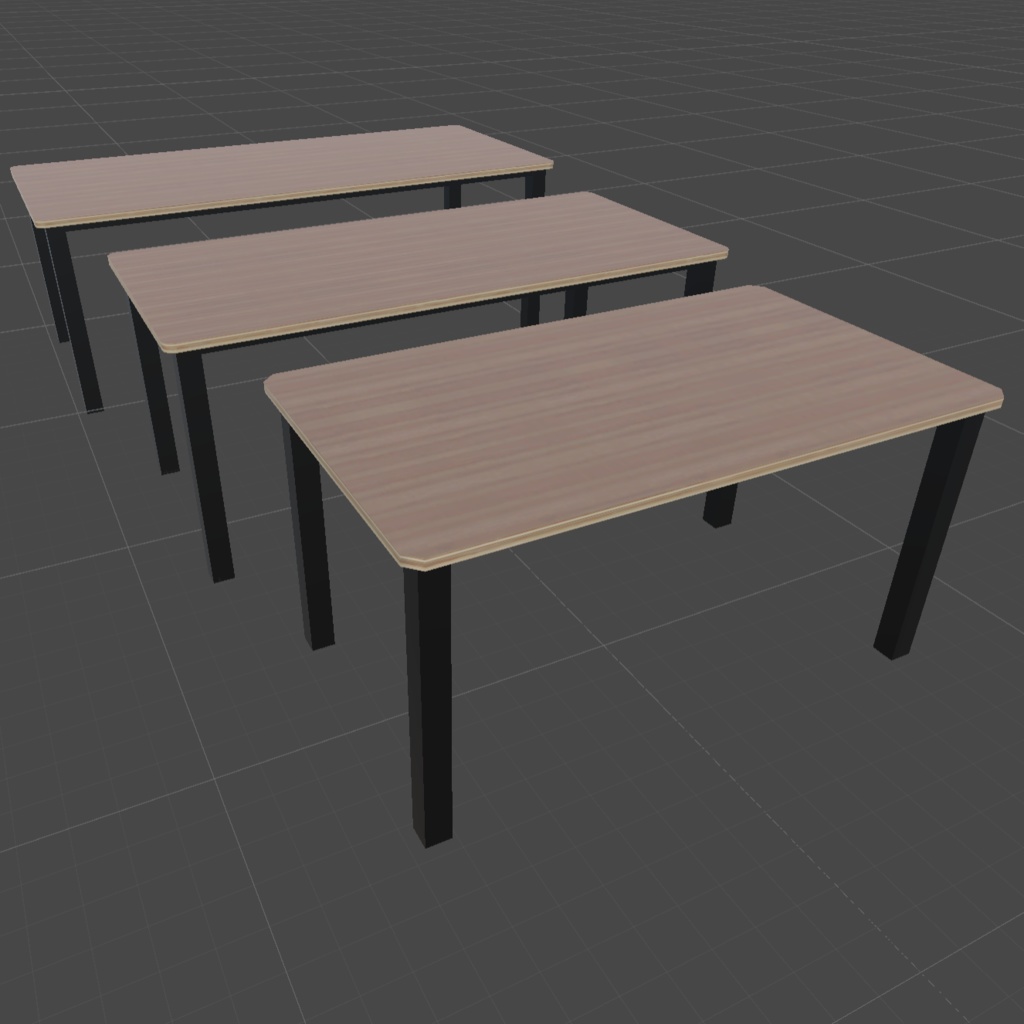 〔3Dモデル〕ダイニングテーブル&チェアセット(5タイプ計18種)