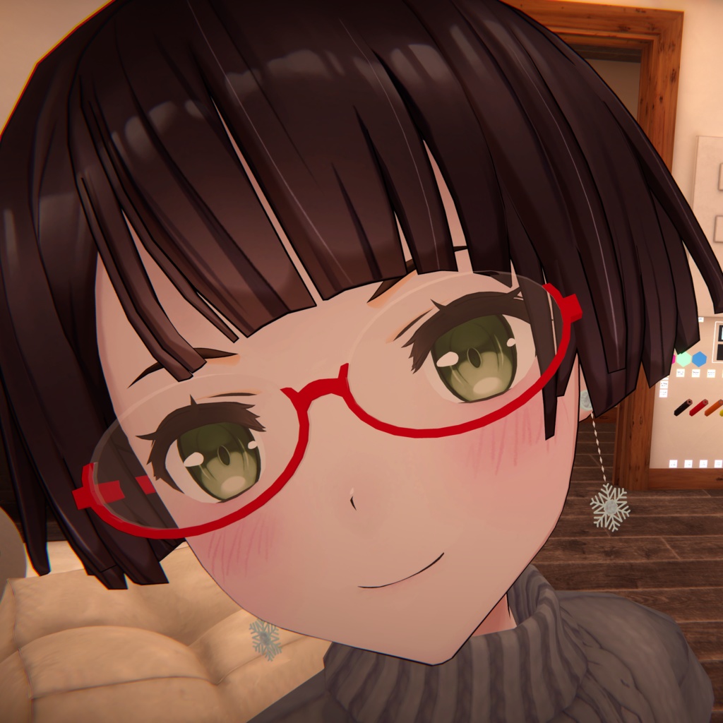 〔3Dモデル〕雪結晶アクセサリー(ピアス・チョーカー)