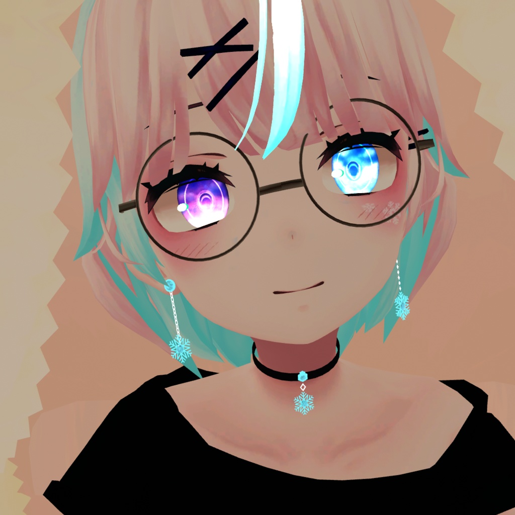 〔3Dモデル〕雪結晶アクセサリー(ピアス・チョーカー)