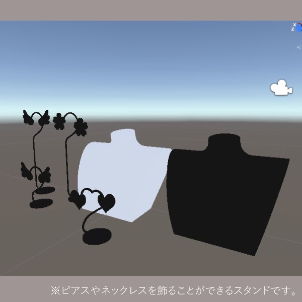 〔3Dモデル〕展示ブース(ピラー型)&トルソー、ピアススタンド