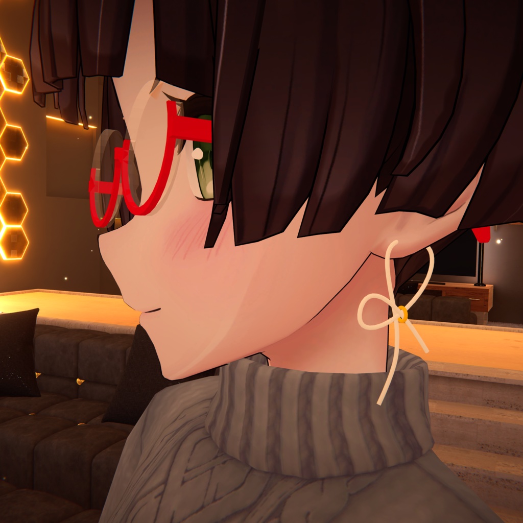 〔3Dモデル〕リボンピアス