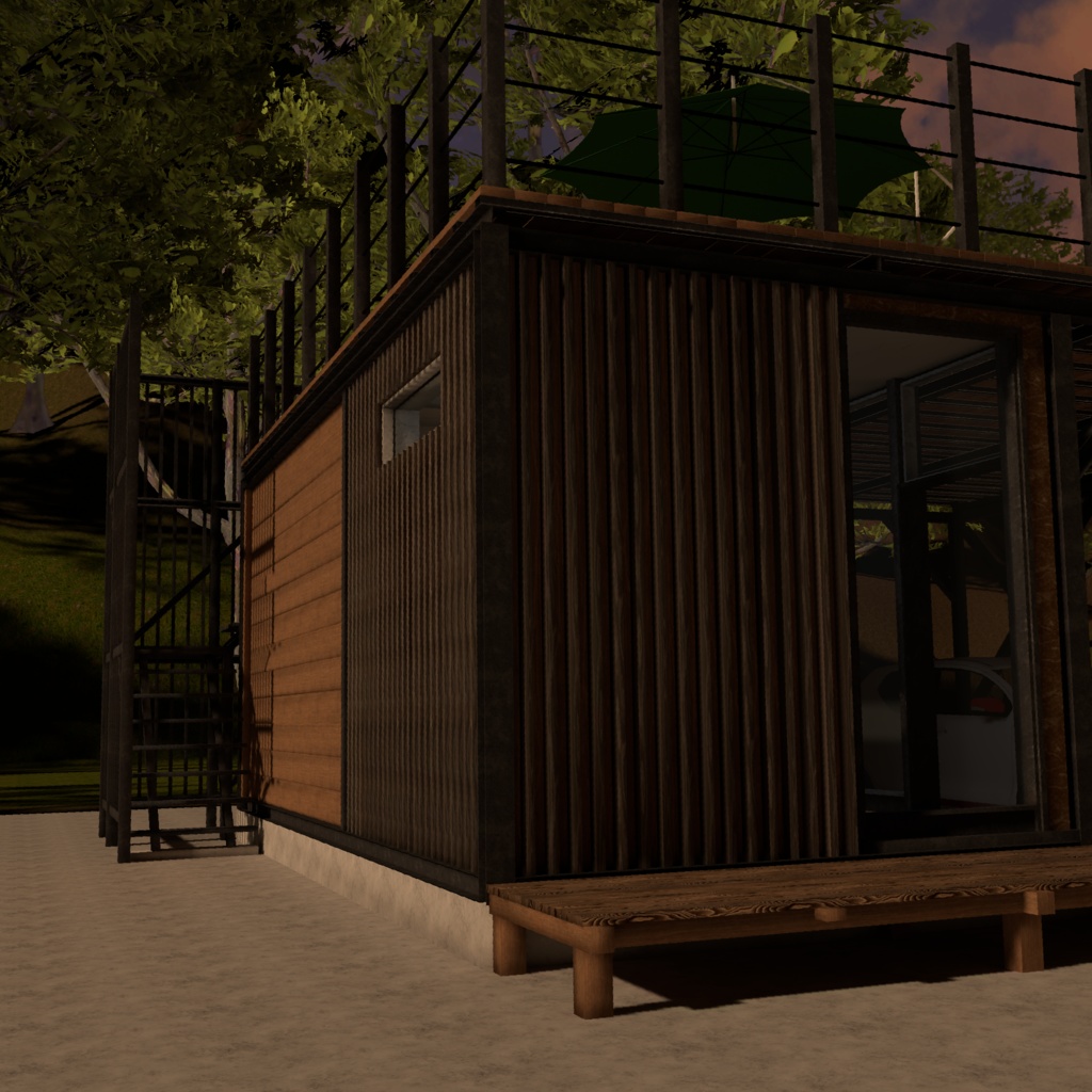 こもるところ。(ガレージオフィス型3Dモデル・VRChat想定)