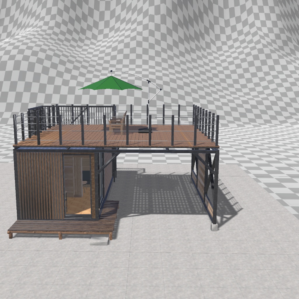 こもるところ。(ガレージオフィス型3Dモデル・VRChat想定)