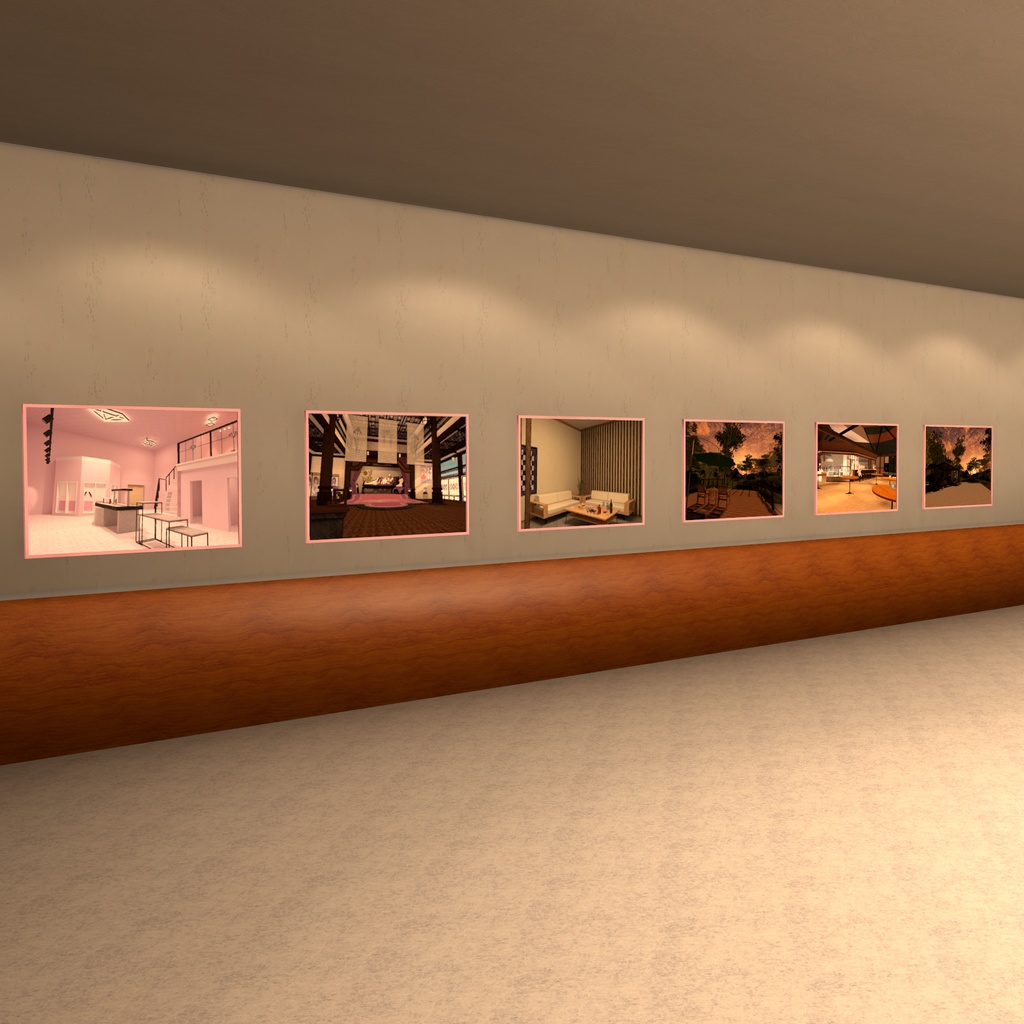 【VRChat向け】6面アトラス・ポスターフレームセット(1テクスチャで6面対応・縦横計12個セット)