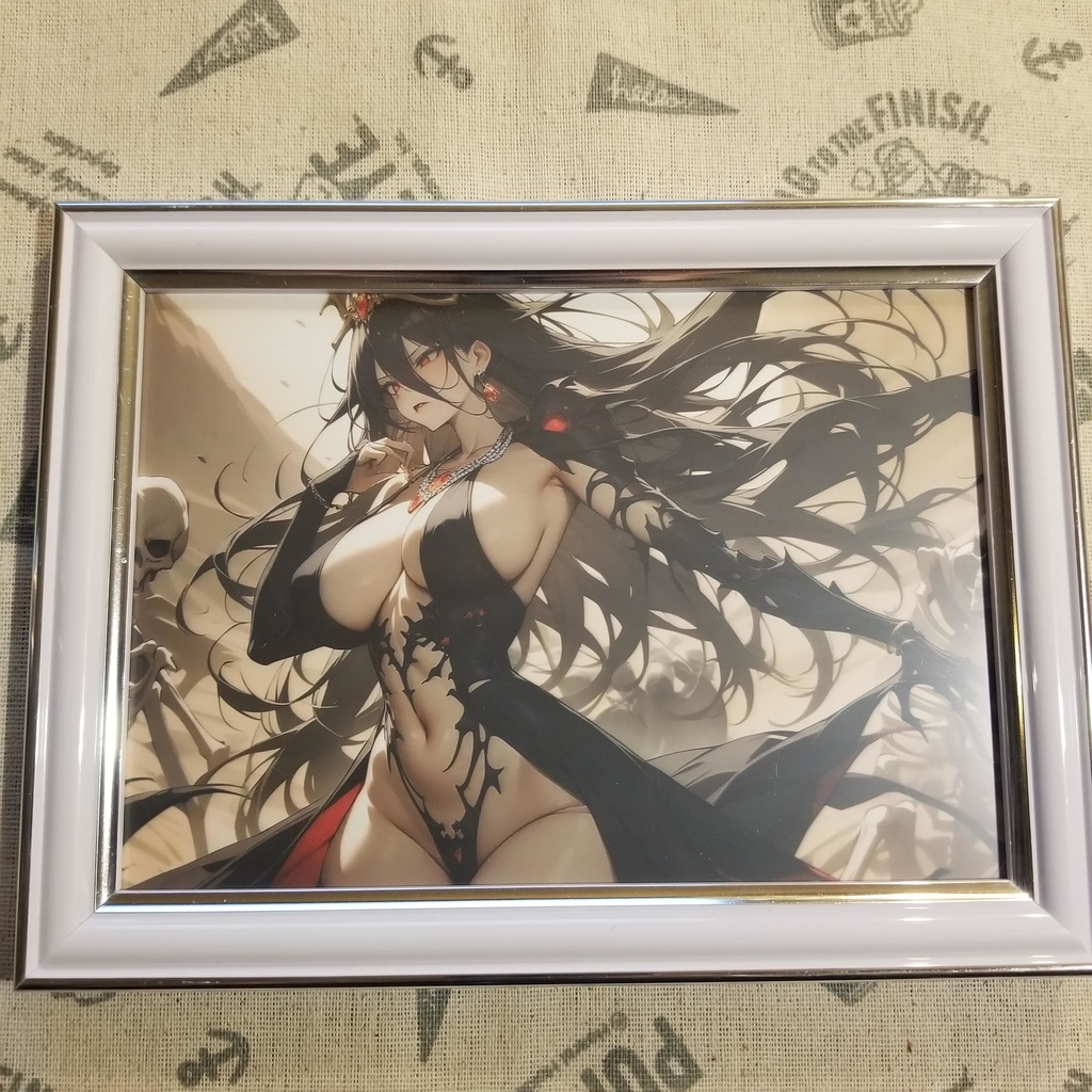 ファンタジーアニメ風イラストアート【骸骨女帝アズリエル＝イシュ＝ヤルカン】フォトフレーム