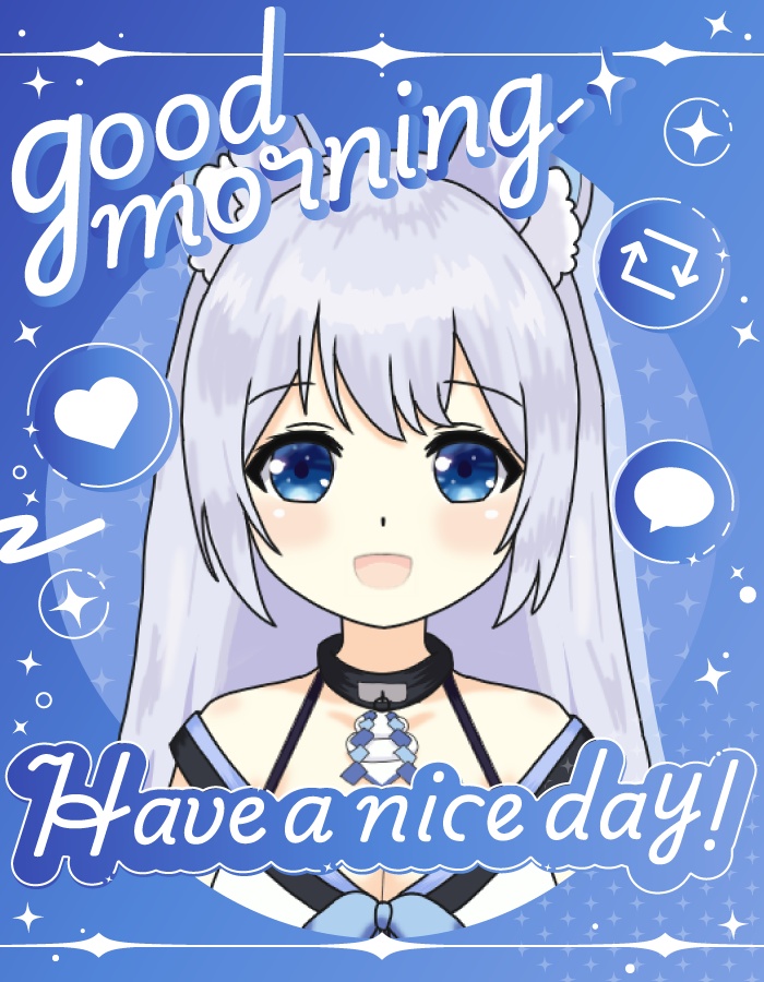【重ねて使えるおはV素材】Have a nice day!
