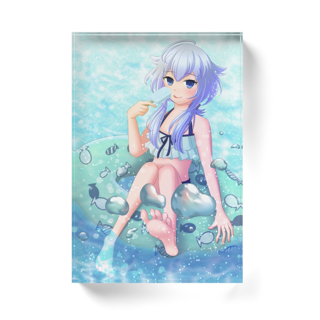魚海すいとの夏の思い出アクリルブロック