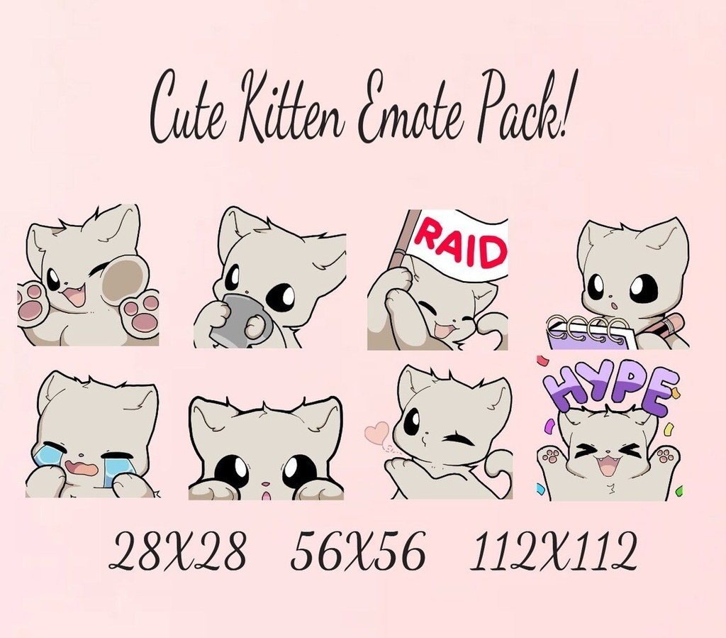 Cute Kitten Emote Pack
