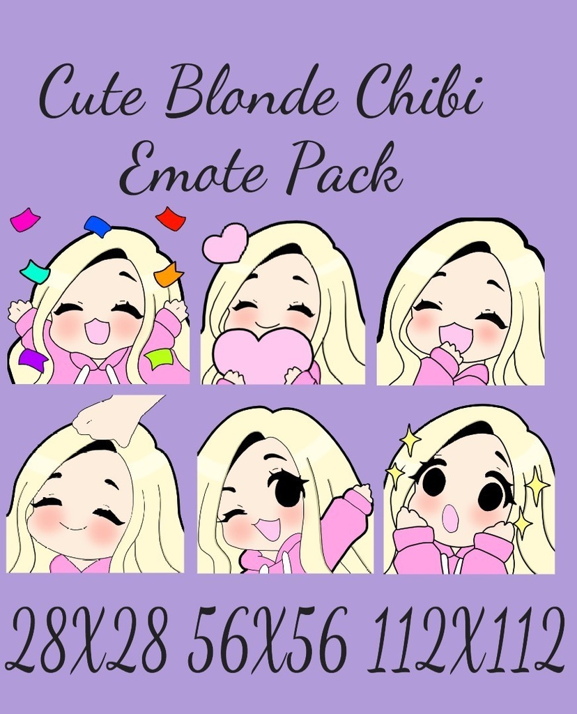 Cute Blonde Chibi Emote Pack