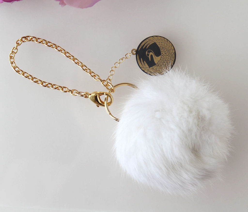 ファーバッグチャーム鶴丸