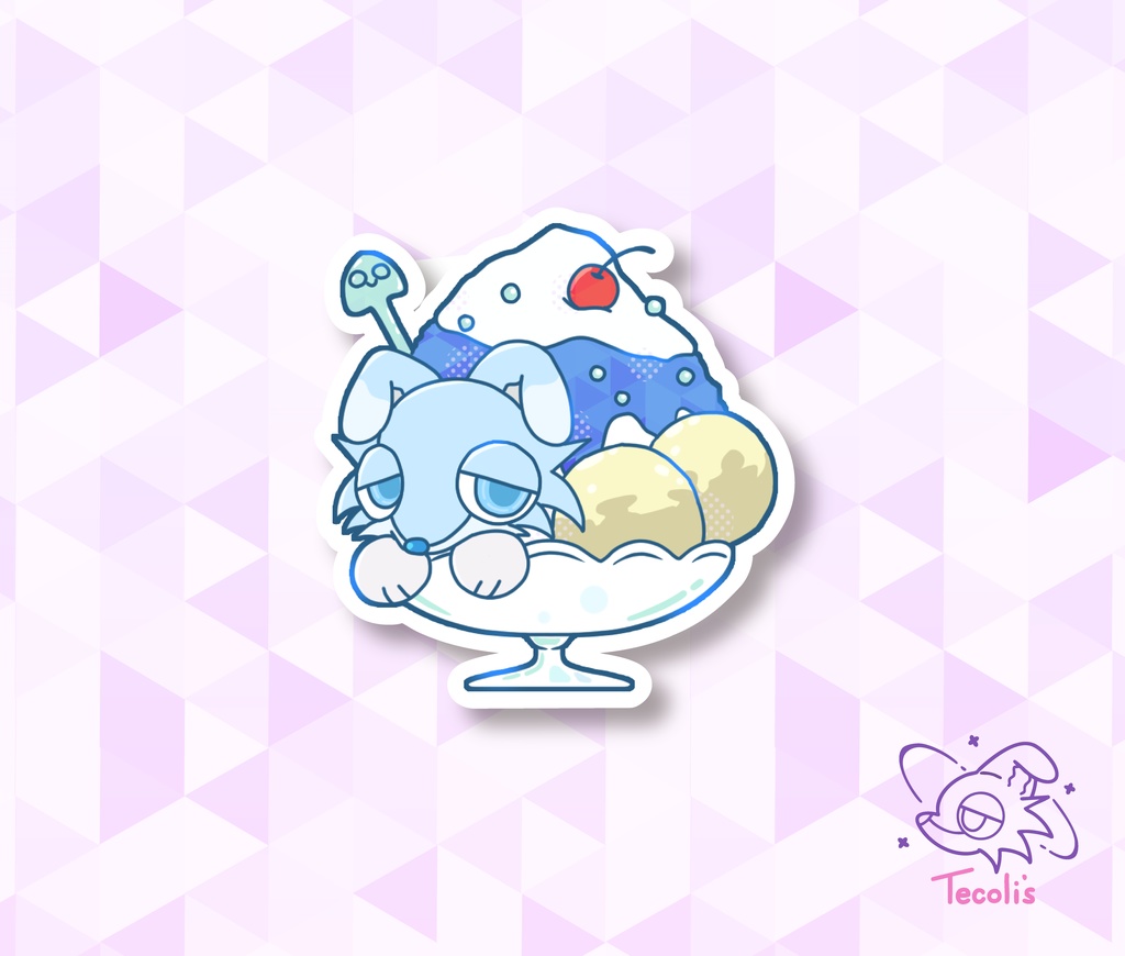 かき氷アクキー -ラベンダーハワイ-