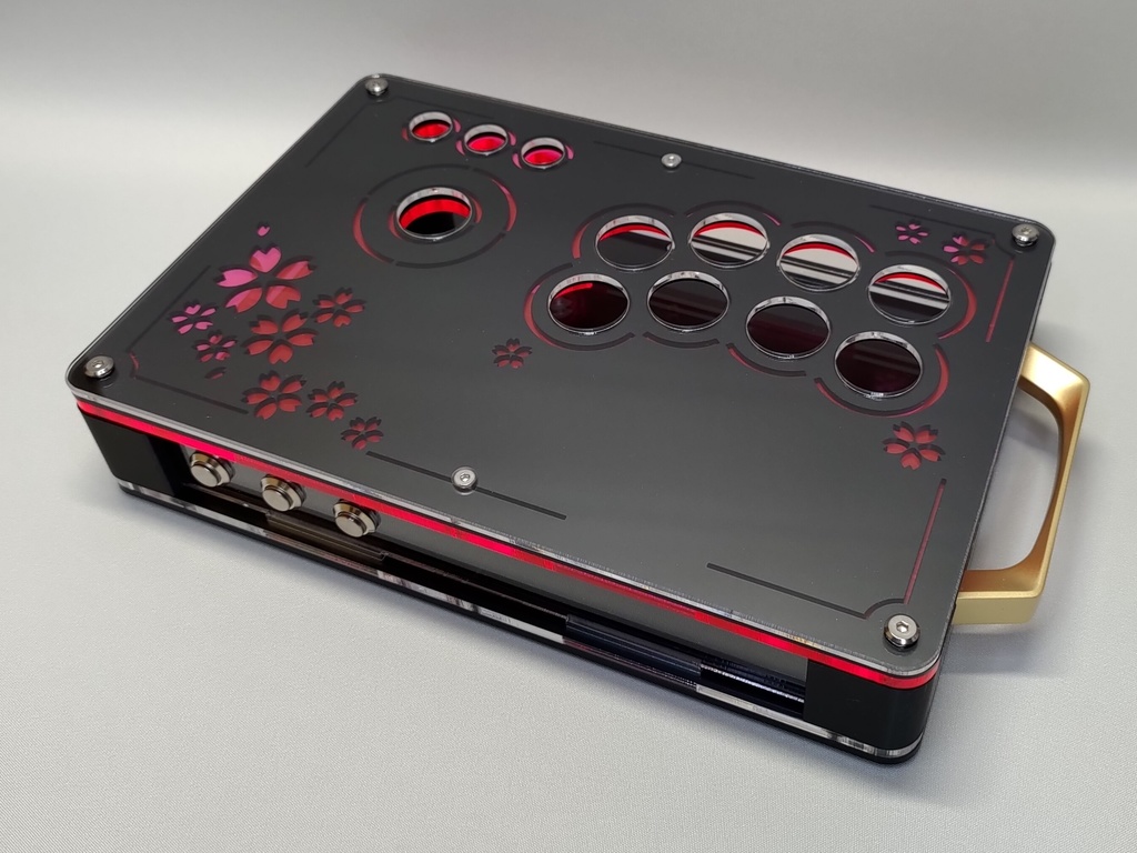 桜)三和JLF専用薄型(24mmボタン型)コンパクトアケコンケース