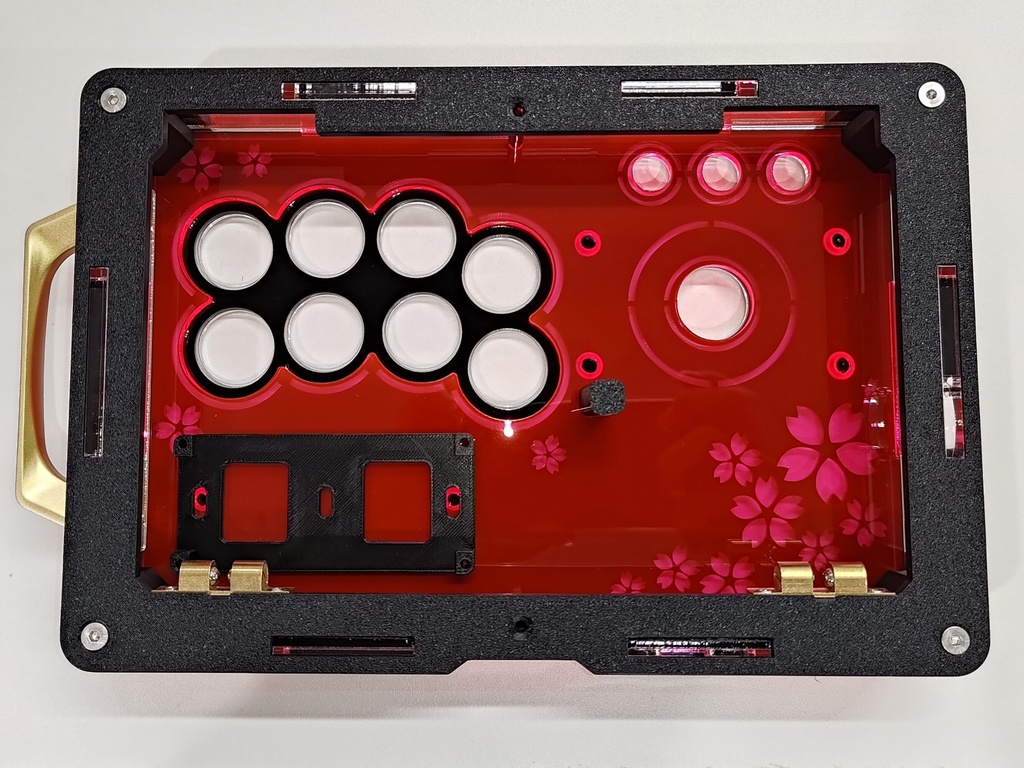 桜)三和JLF専用薄型(24mmボタン型)コンパクトアケコンケース