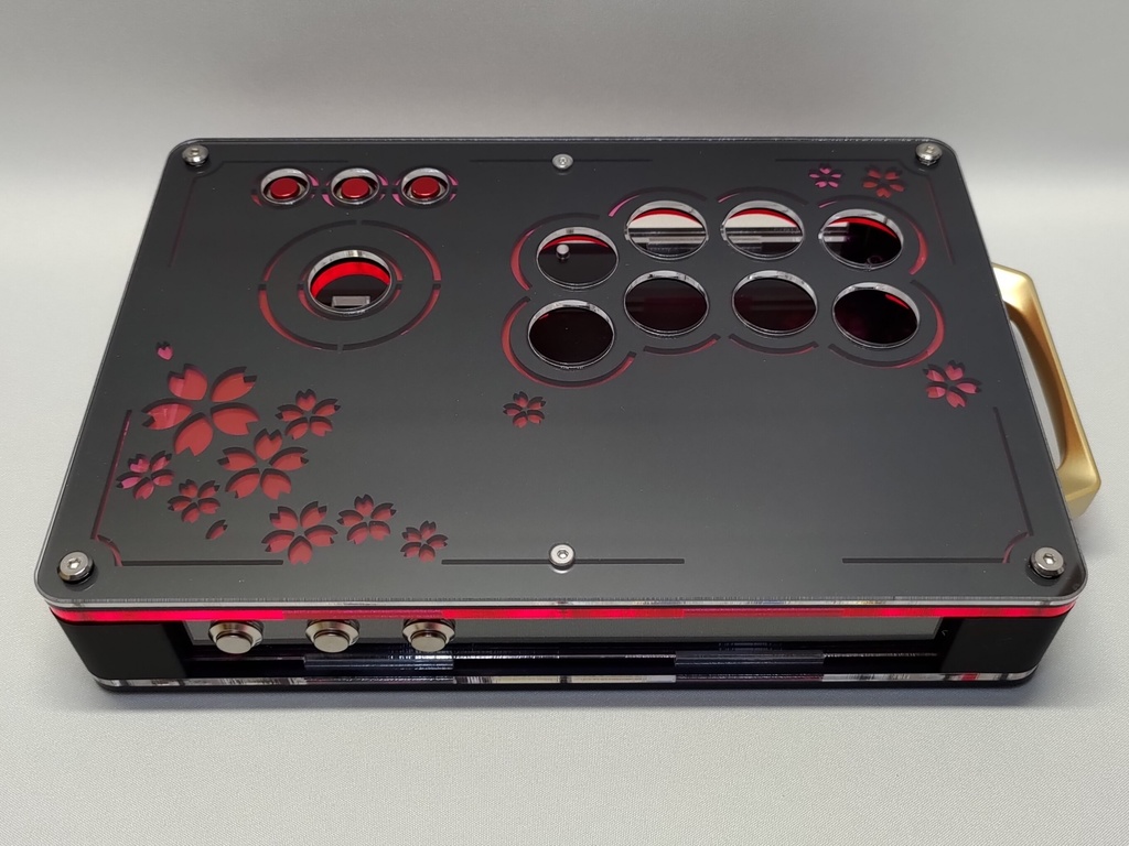 桜)三和JLF専用薄型(24mmボタン型)コンパクトアケコンケース