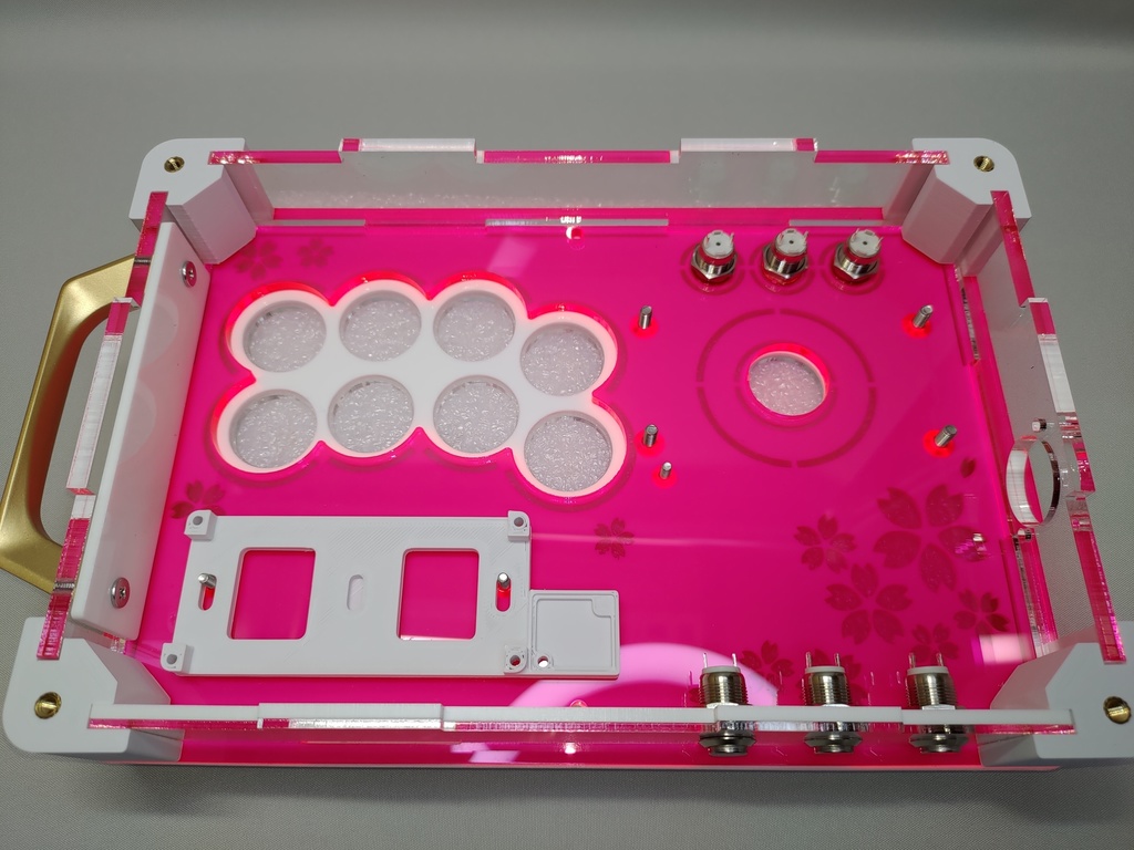 桜)三和JLF専用薄型(24mmボタン型)コンパクトアケコンケース