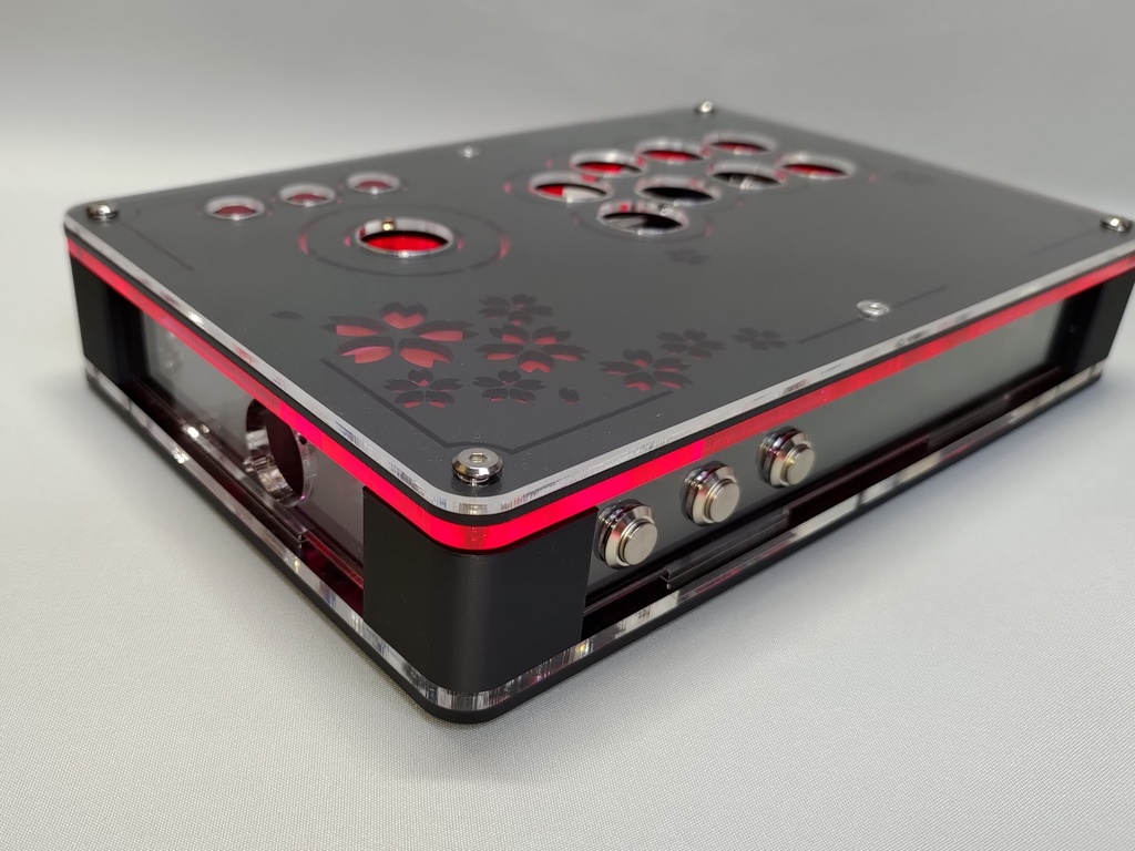 桜)三和JLF専用薄型(24mmボタン型)コンパクトアケコンケース