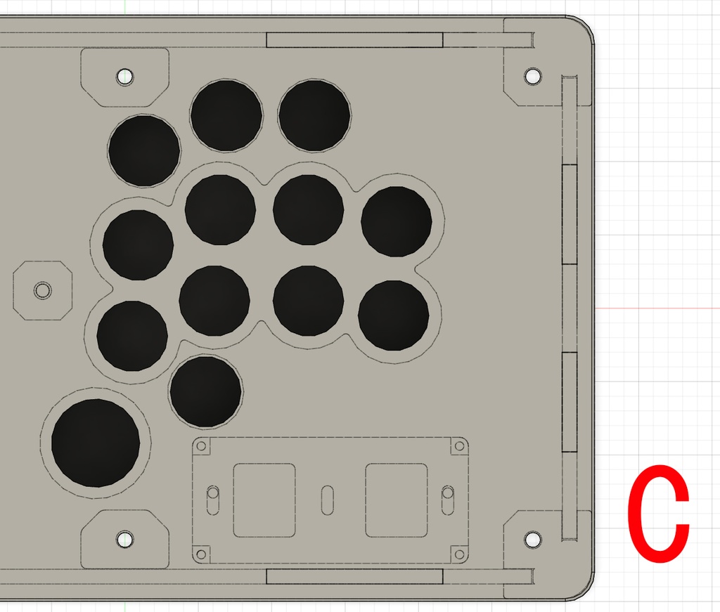 受注生産24mmボタン仕様コンパクトアケコンケース(中サイズ)マウンター付き