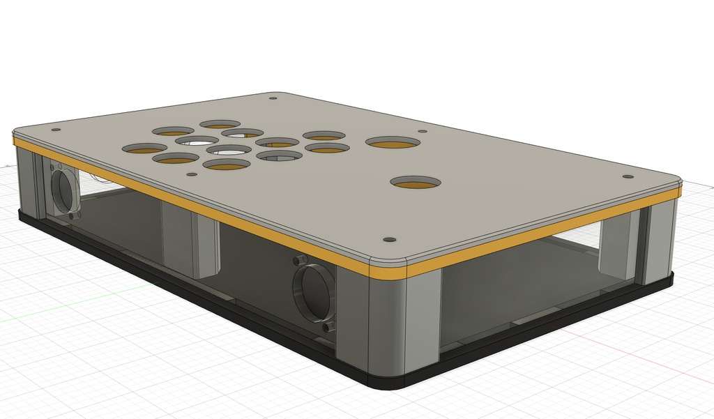 受注生産24mmボタン仕様コンパクトアケコンケース(中サイズ)マウンター付き