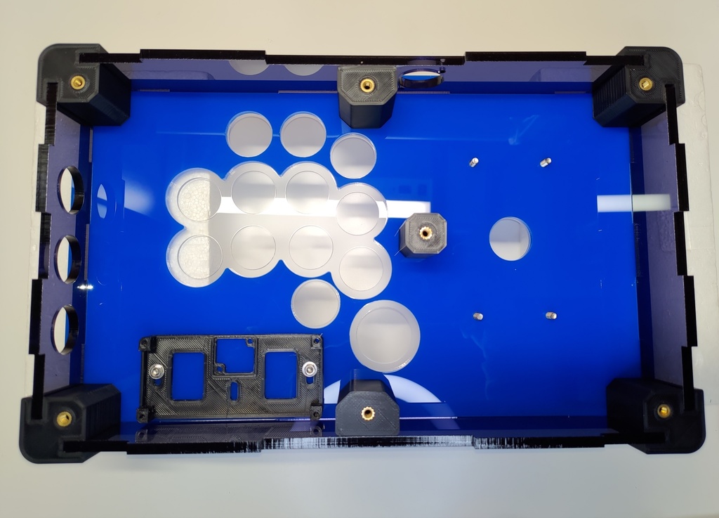 受注生産24mmボタン仕様コンパクトアケコンケース(中サイズ)マウンター付き