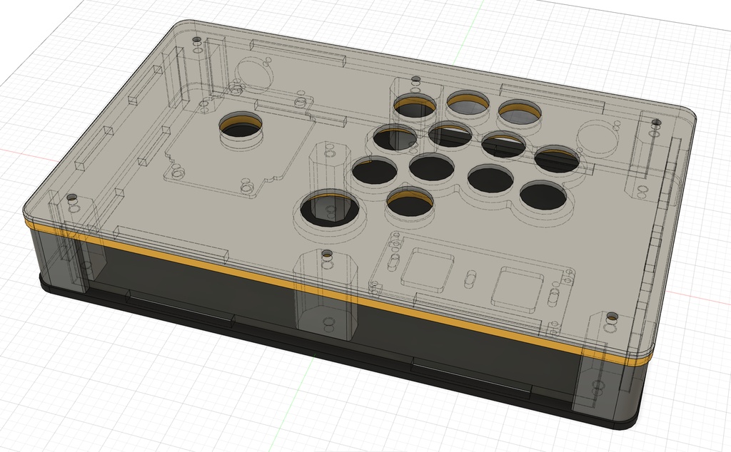 受注生産24mmボタン仕様コンパクトアケコンケース(中サイズ)マウンター付き
