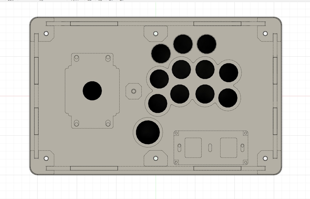 受注生産24mmボタン仕様コンパクトアケコンケース(中サイズ)マウンター付き