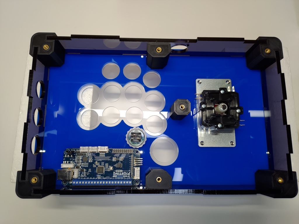受注生産24mmボタン仕様コンパクトアケコンケース(中サイズ)マウンター付き