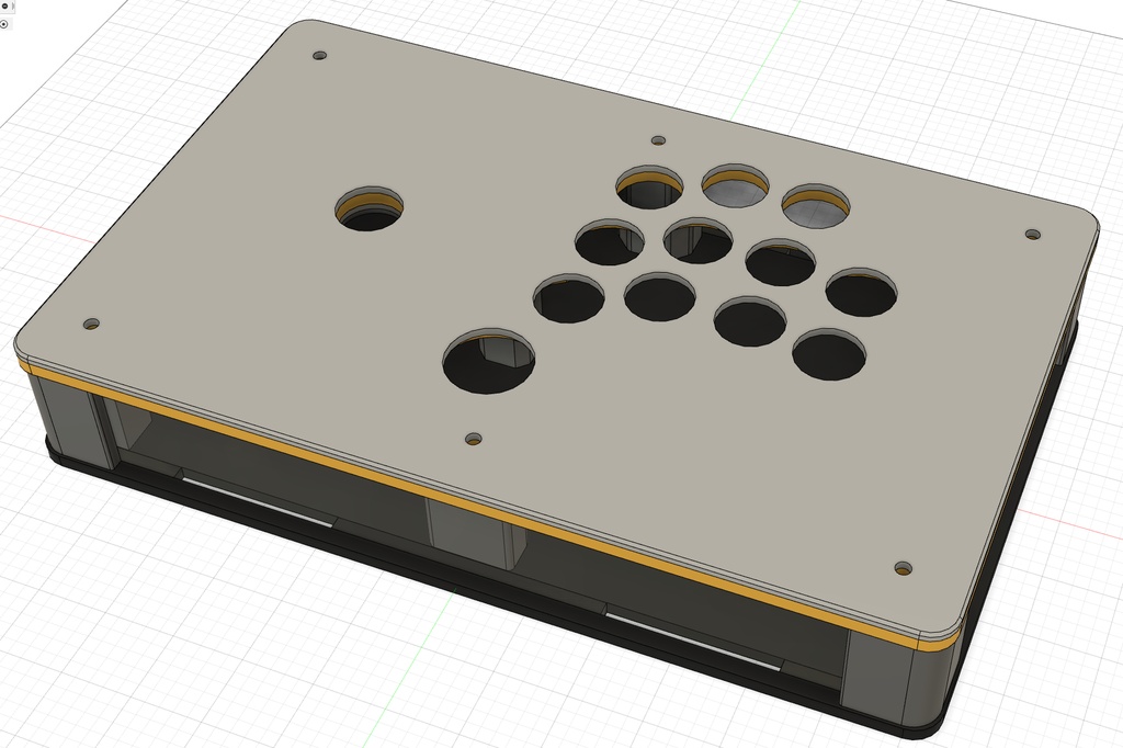 受注生産24mmボタン仕様コンパクトアケコンケース(中サイズ)マウンター付き