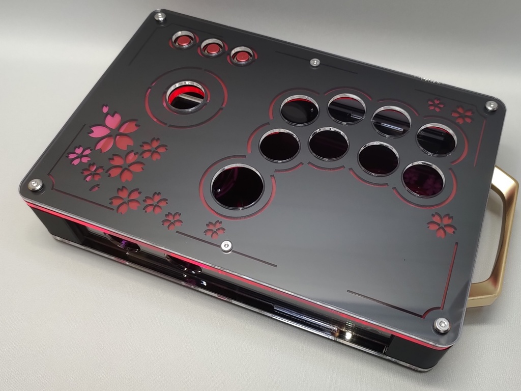 桜/夜桜 24mmボタン型 ゴールデンレバー対応 コンパクト アケコンケース