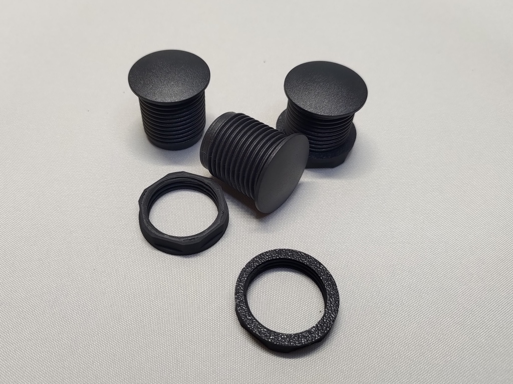 中型24mmボタン仕様コンパクトアケコンケース高さ45mm(中サイズ)ストッパー式メカクシキャップ2個付き