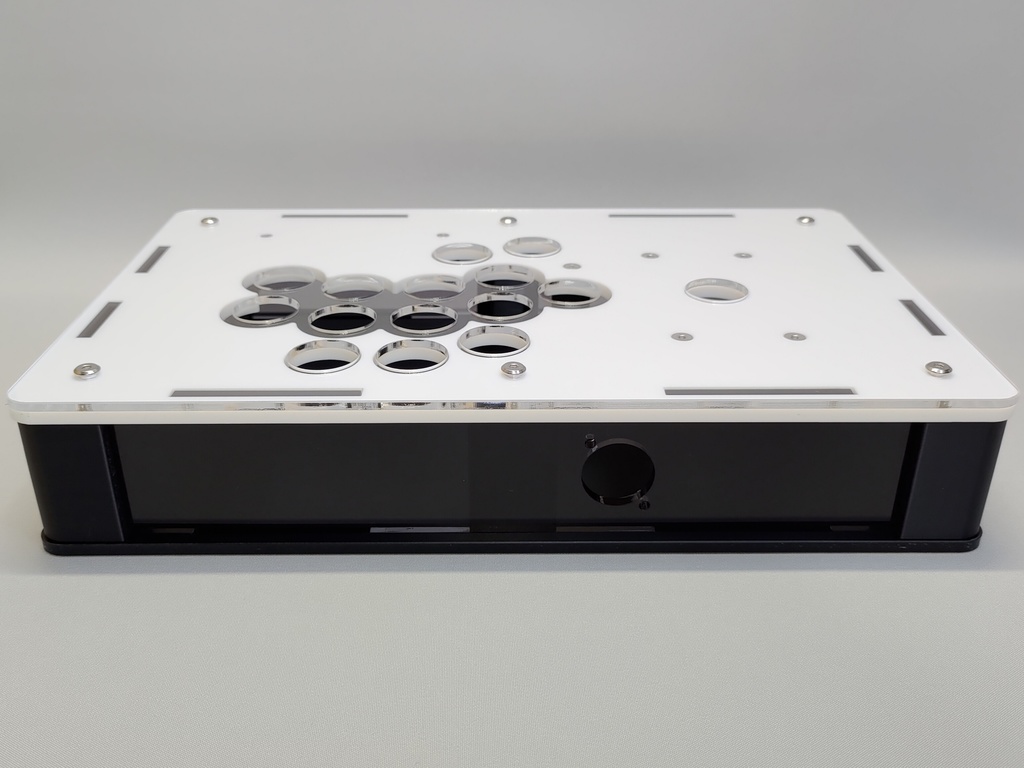 即納中型オール24mmボタン仕様コンパクトアケコンケースタイプ2高さ45mm ストッパー式メカクシキャップ3個付き