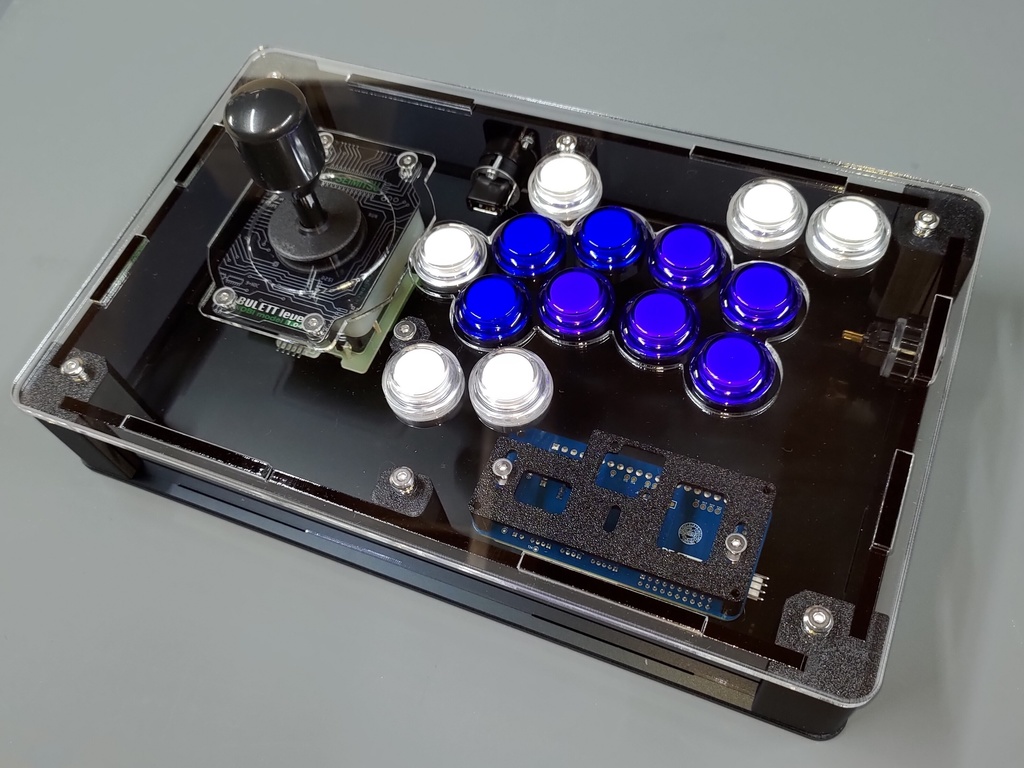 中型レバーオール24mmボタン使用アケコンケースタイプ3 メカクシキャップ2個付き