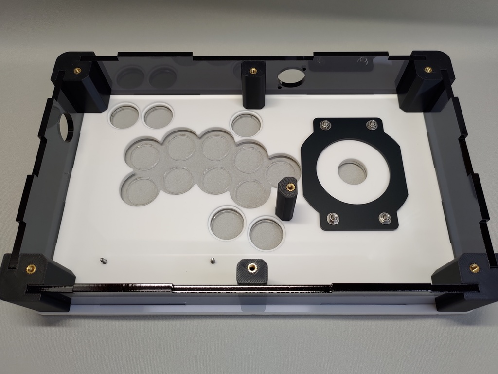 中型レバーオール24mmボタン使用アケコンケースタイプ3 メカクシキャップ2個付き