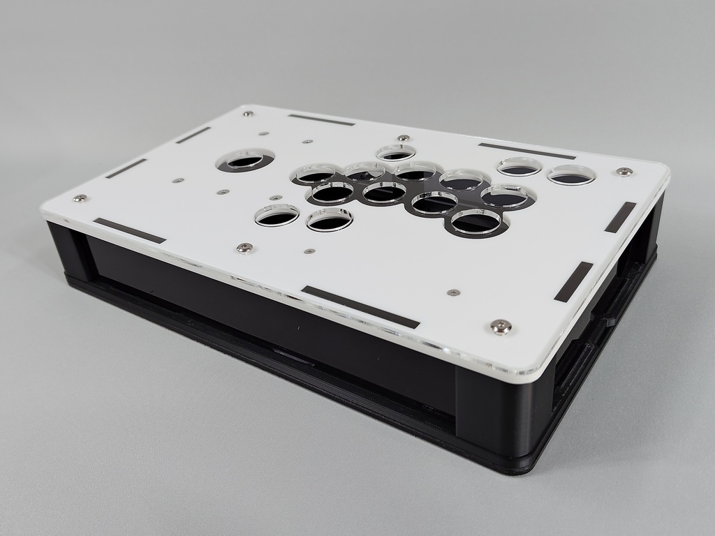 中型レバーオール24mmボタン使用アケコンケースタイプ3plus 開閉機構 メカクシキャップ2個付き