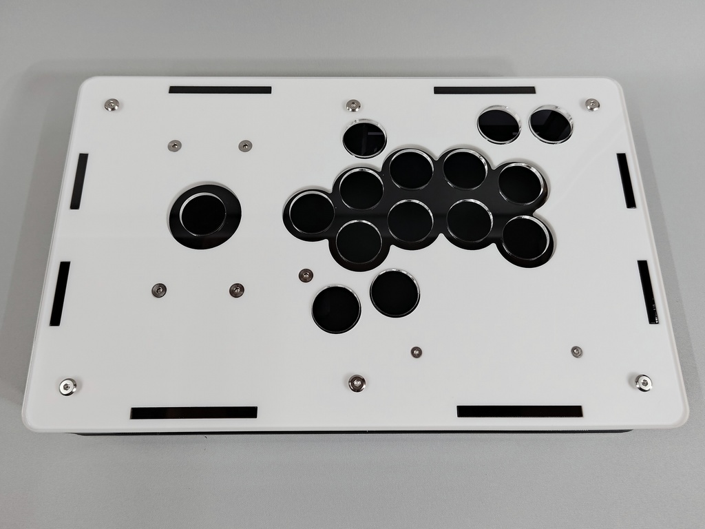 中型レバーオール24mmボタン使用アケコンケースタイプ3plus 開閉機構 メカクシキャップ2個付き