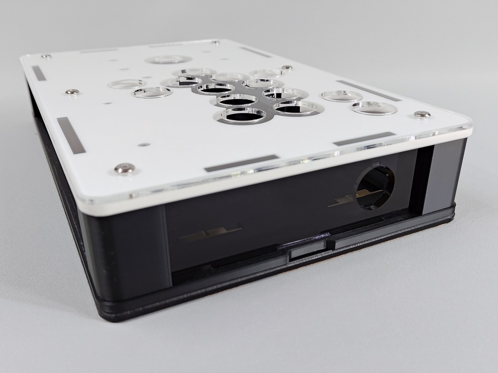 中型レバーオール24mmボタン使用アケコンケースタイプ3plus 開閉機構 メカクシキャップ2個付き