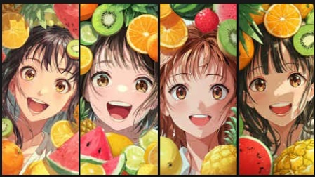 ビタミン女子4枚セット(スマホ壁紙)